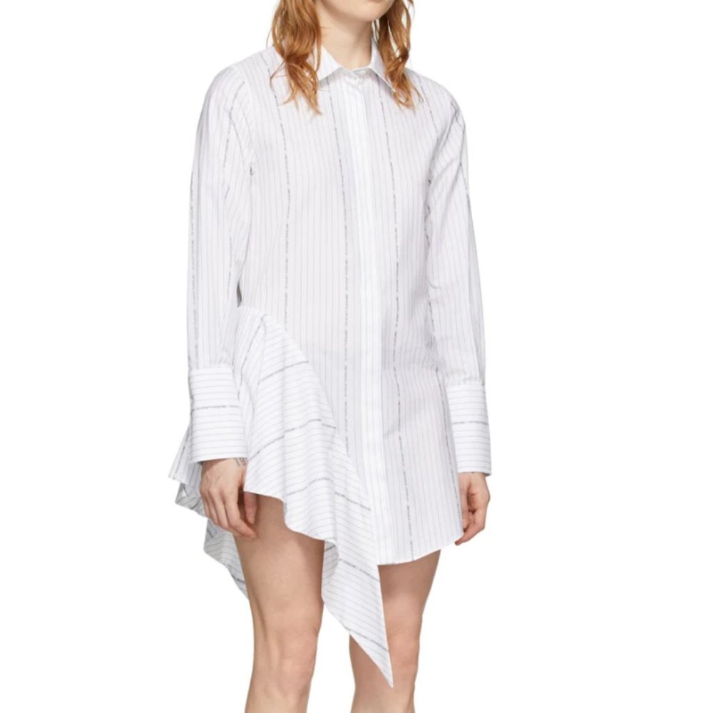 OFF-WHITE White Asymmetrical Dress